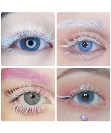 Buy White False Eyelashes - Colorful Cosplay Makeup & Natural Extensions for Halloween & Masquerade Parties | International Shipping - Buy Online on SooperMarket.com