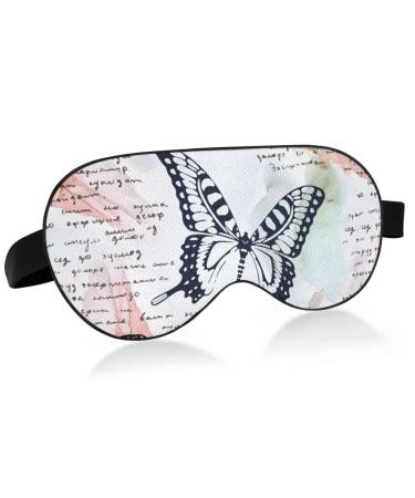 Haskirky Light Blocking Eye Mask Breathable and Adjustable Adult Men and Women Travel on Business Trips Yoga Meditation Light Smooth Comfortable Eye Mask Office Deep Sleep Goodies Lettering and But