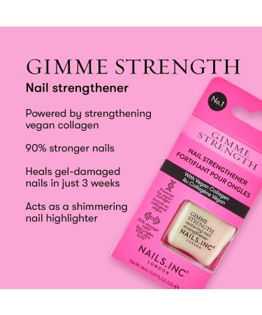 Nails.INC Gimme Strength Nail Strengthener 14ml - Strengthen Weak Nails - Buy Online on SooperMarket.com