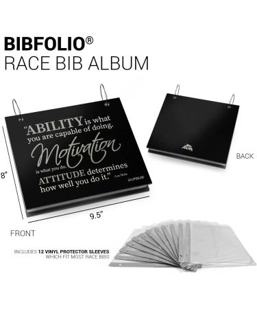 Gone For a Run BibFOLIO Race Bib Album | Motivational Quote Bib Holder | Black - Buy Online on SooperMarket.com