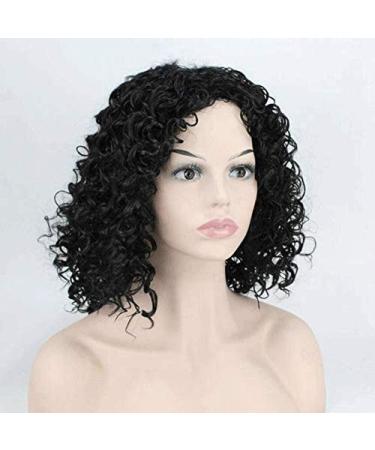 BGHJUE Lace Front Wigs - Natural Curly Human Hair Wig with Baby Hair | 38cm Black | International Shipping - Buy Online on SooperMarket.com