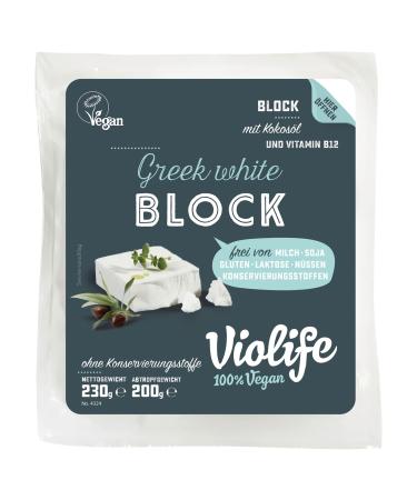 Violife Block Greek White Veganer Feta 200g |Feta cheese vegan |Vegan food |Vegan cheese replacement for shepherd cheese |Lactose -free gluten -free halal vegan vegetarian