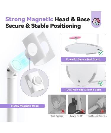 SAVILAND UV Nail Lamp Stand - Adjustable 360 Magnetic Rotation Portable & Hands-Free for Gel Nails - Ideal for Home Salon Manicure - Buy Online on SooperMarket.com