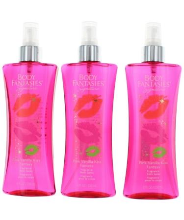 Pink Vanilla Kiss Fantasy 3 Pack 8oz Fragrance Body Spray women