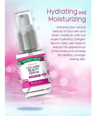 Nature's Truth Collagen Serum 1 oz: Skin Hydration & Anti-Aging Formula - Buy Online on SooperMarket.com