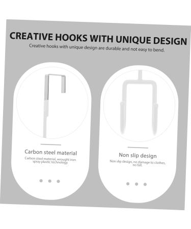 CHILDWEET Wall Coat Hanger 4pcs Wall Mounted Hooks Wall Mount Hooks Door Hanger Hook Door Hook Towel Organizer 19X9X5CM White - Buy Online on SooperMarket.com