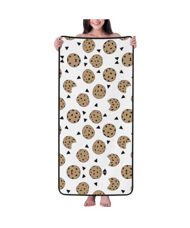 YYHHAOFA Cookies Food Chocolate Chip Biscuits Prints Coral Velvet Towel 27 x 55 in : Skin-Friendly and Comfortable Good Water Absorption Light and Soft