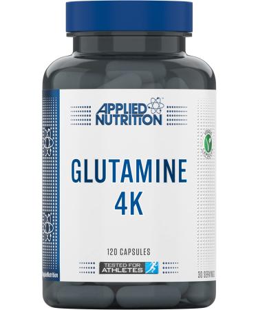 Applied Nutrition Glutamine 4K - L Glutamine 4000 mg Per Serving Restore Amino Acid Levels (120 Capsules - 30 Servings)