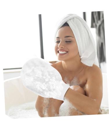FRCOLOR 6 Pcs Exfoliating Bath Gloves & Mitts - Reusable Mud Cleaning Shower Supplies for Girls | White | 24x15cm - Buy Online on SooperMarket.com