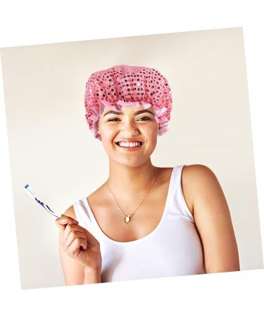 Beavorty Extra Large Pink Shower Cap for Women - Reusable Night Cap for Hair Protection and Showering - 24x24cm - Buy Online on SooperMarket.com