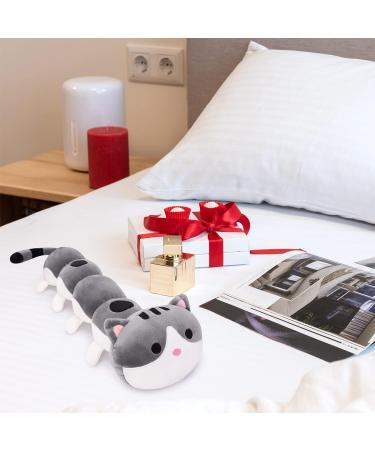 Desdfcer Long Cat Plush Pillow - Cute Stuffed Animal Toy for Kids - Grey-1 - Buy Online on SooperMarket.com