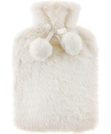 Cream Faux Fur Hot Water Bottle & Satin Eye Mask - Buy Online on SooperMarket.com