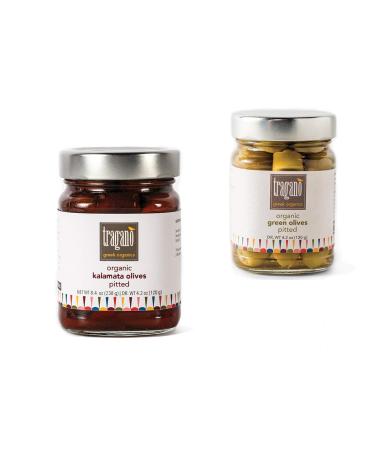 Tragano Greek Organics Pitted Green Olives - 8oz (2 Pack) - Buy Online on SooperMarket.com