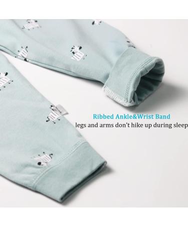 YANWANG 100% Cotton Baby Pajamas Set | Long Sleeve Sleepwear | 3-4 Years | Green Zebra Print - Buy Online on SooperMarket.com