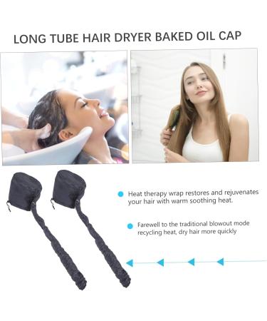 CANIGHT 2pcs Dry Hair Cap Steamer Caps Thermal Hair Caps Durable Hats Conditioning Cap Cappy Hat Black 190t - Buy Online on SooperMarket.com