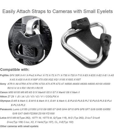 Foto&Tech 4-Piece Stainless Steel Lug Ring Camera Strap Adapter Set for Fujifilm, Leica, Nikon, Canon, Sony, Olympus, Pentax, Panasonic - ABS Cap Included - Buy Online on SooperMarket.com