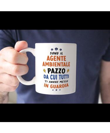MUGFFINS Environmental Agent Man Mug - in Italian - Tutti ti Hanno messo in Guardia - Funny Gift for Colleagues - Ceramic 11oz Mug Agente Ambientale_masc - Buy Online on SooperMarket.com