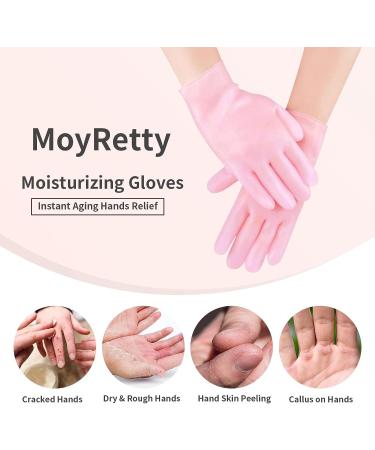 Moisturizing Silicone Gel Spa Socks Set for Dry Cracked Skin - Anti-Slip Heel Socks for Foot & Hand Softening - 2 Pairs - Pink - Buy Online on SooperMarket.com