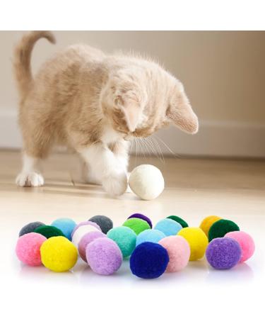 Molain Cat Toy Balls - 50 Soft Pompon Balls for Kittens | Interactive 2.5 cm Cat Toys - Buy Online on SooperMarket.com