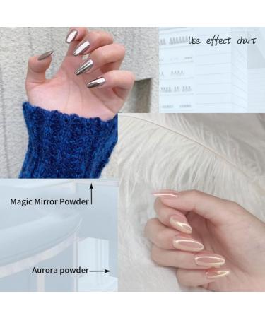 Nail Mirror Powder 6 Colours Manicure Chrome Glitter Pigment with Eyeshadow Sticks Golden nail chrome powder PINK - Buy Online on SooperMarket.com