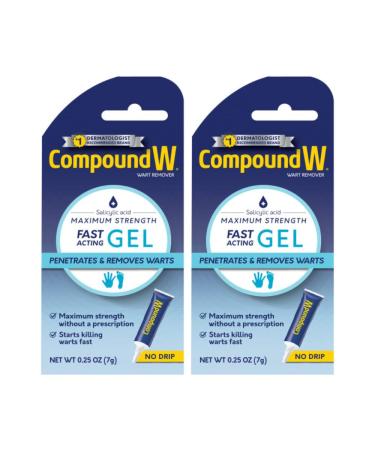 Compound W Wart Remover Maximum Strength Fast-Acting Gel 0.25 oz. (Pack of 2)