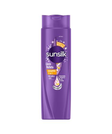 Sunsilk Shampoo Liscio Perfetto 2in1 Shampoo e Balsamo per Capelli Lisci a Lungo e Setosi Formula Active Fusion con Olio di Argan Proteine della Seta e Biotina per Capelli Visibilmente Sani 250ml