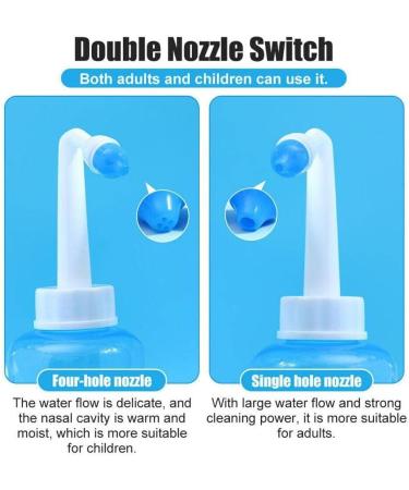 Nose Nasal Wash System Pot Sinus Allergies Relief Rinse Adults Equipment 300/500mL Practical Neti R1L8 Plastic Children Blue Bot - Buy Online on SooperMarket.com