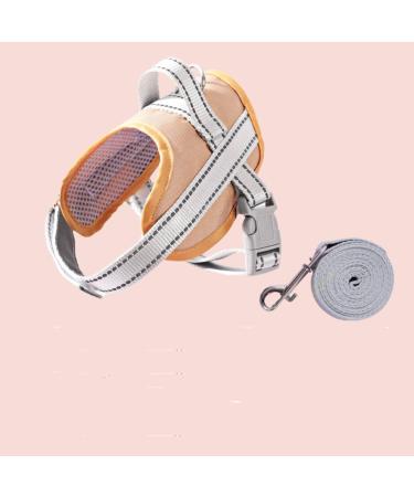 Fueegue Cat Harness with Leash Escape Proof Adjustable Soft for Cats and Dogs Puppy Harness Khaki M