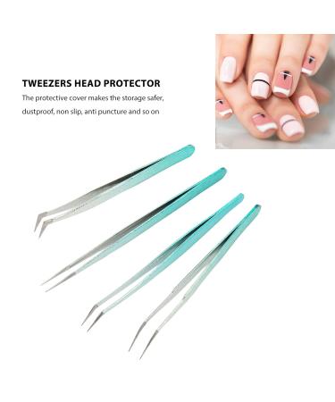 4PC Eyelash Extension Tweezers Set - Straight & Curved for Professionals & Home Use - Light Nail Art Tools - Buy Online on SooperMarket.com
