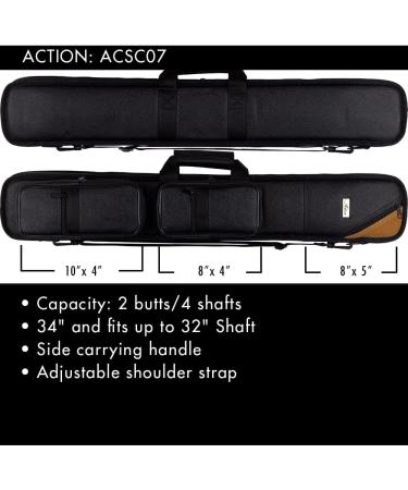 Action ACSC07-2 Black Textured Soft Pool Cue Case - Holds 4 Shafts - Buy Online on SooperMarket.com