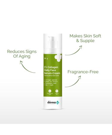 1% Collagen Daily Face Serum-Cream | Skin Tightening & Firming Moisturizer | Reduces Lines & Dryness | Fragrance-Free | 1.76 Oz - Buy Worldwide - Buy Online on SooperMarket.com