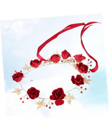 minkissy Red Headband Bridal Head Headgear Miss Nationality Accessories Red - Buy Online on SooperMarket.com