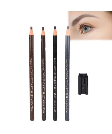 4 pieces of eyebrow pencils Professional salon make-up waterproof microblading eyebrow pencil set for make-up beauty 2 pieces brown 1 piece of gray 1 piece black for delicate make-up look