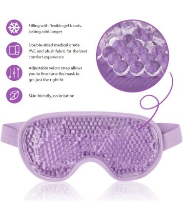 NEWGO Cooling Eye Mask - Reusable Hot/Cold Gel Therapy for Puffy Eyes, Migraine, Dark Circles, Dry Eyes, Sinus Pain - Purple - Buy Online on SooperMarket.com