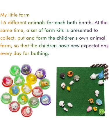 16 Organic Bath Bombs with Surprise Animals - Perfect Gift for Birthdays, Christmas, and More! - Buy Online on SooperMarket.com