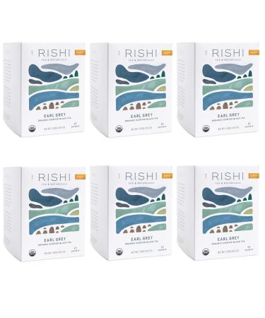 Rishi Tea Earl Grey Herbal Tea | Immune Support, Organic, Caffeinated, Black Tea, Citrus Flavors for Taste | 15 Sachet Bags, 1.75 oz (Pack of 6)