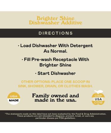 Brighter Shine - Natural Lemon Dishwasher Additive | 60 Uses Citric Acid Cleaner for Hard Water Spots Removal - Buy Online on SooperMarket.com