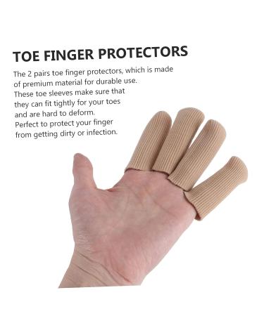 Healeved 2 Pairs Finger Guard Silicone Gel Protector Sleeves for Finger and Toe - Makeup Pearlescent - Buy Online on SooperMarket.com