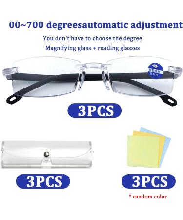 GMXJGZ Autozoom Reading Glasses - 3 Pieces Intelligent Zoom Color Change Glasses for Men & Women | Clear Focus & Automatic Adjustment | Includes Glasses Case & Cloth - Buy Online on SooperMarket.com