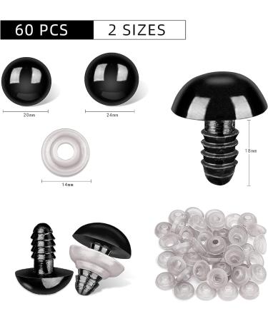 120 Pcs Black Plastic Safety Eyes for Big Stuffed Animals & Dolls | 20-24mm | Craft Supplies - Buy Online on SooperMarket.com