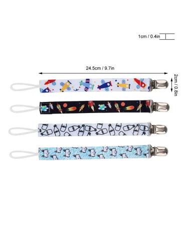 4pcs Baby Pacifier Clip Set - Cotton Strap Chain for Infants - Unisex Light Blue Baby Gift - Buy Online on SooperMarket.com