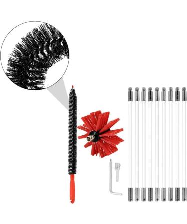 Electric Drill Chimney Brush Set - Lint Remover & Fireplace Cleaning Tool Accessories for Efficient Dryer Vent & Flue Cleaning (41x12cm - Buy Online on SooperMarket.com