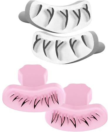 Eyelash Stamp for Beginner 1 Pair DIY Natural Long Lasting Lower Lash Stamp for Makeup Silicone Eyelash Stamps Tool for Woman Girls Style 2 Eyelash Stamps Tool Pink - Buy Online on SooperMarket.com