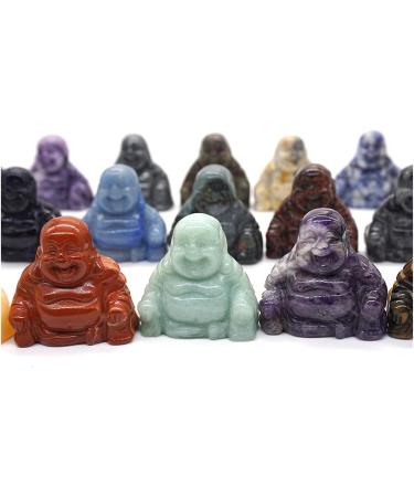TRUSTTWO 1.5" Buddha Statue Natural Healing Crystal Reiki Chakra Spiritual Hand Carved Stone Maitreya Figurine Crafts Home Lucky Decor The White Turquoise - Buy Online on SooperMarket.com