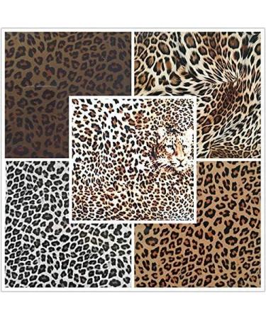 ZAIONE Leopard Heat Transfer Vinyl 5 Pack - Brown Cheetah Print HTV Iron on Sheets - Animal Pattern Bundle for DIY Crafts - Buy Online on SooperMarket.com