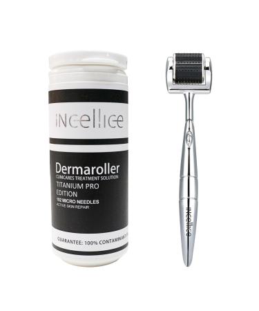 INCELLICE Derma Roller 1.5mm Beard and Hair Growth Roller for Men and Women 192 Real Individual Titanium Microneedling Roller for face