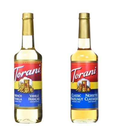 Torani French Vanilla Flavour Syrup 750ml & Hazelnut Classic Flavour Syrup 750 Milliliter French Vanilla Syrup 750.0 ml (Pack of 1)