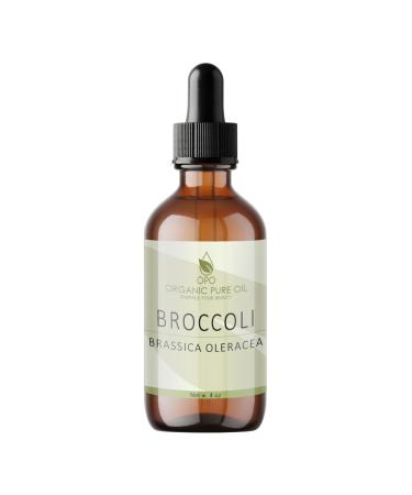 Broccoli Seed Oil - 4 oz Glass & Dropper - 100% Pure Natural Cold Pressed Skin Rejuvenation Face Hair Body Refined Filtered Extra Virgin Broccoli Carrier Oil - Hydrating Moisturizing Nourishing
