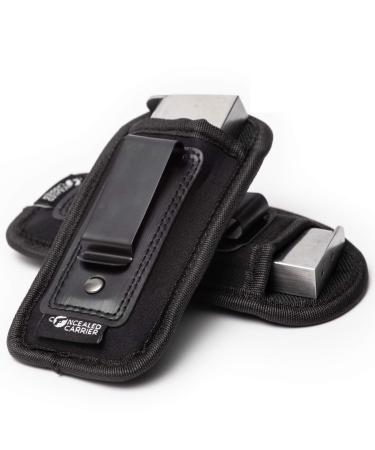 2-Pack Universal Magazine Holster IWB Clip | 9mm .40 .45 | Mag Holster For Glock 19 43 17 Sig 1911 S&W M&P | Fits Any 7 10 15 Round Clips For All Pistols | Gun Ammunition Holsters | Handgun Ammo Pouch