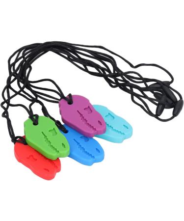 Viagasafamido Silicone Tyrannosaurus Rex Bite Ring - 5 Pieces Sensory Chewing Pendant for Grinding Relief - Ideal for Kids - Buy Online on SooperMarket.com